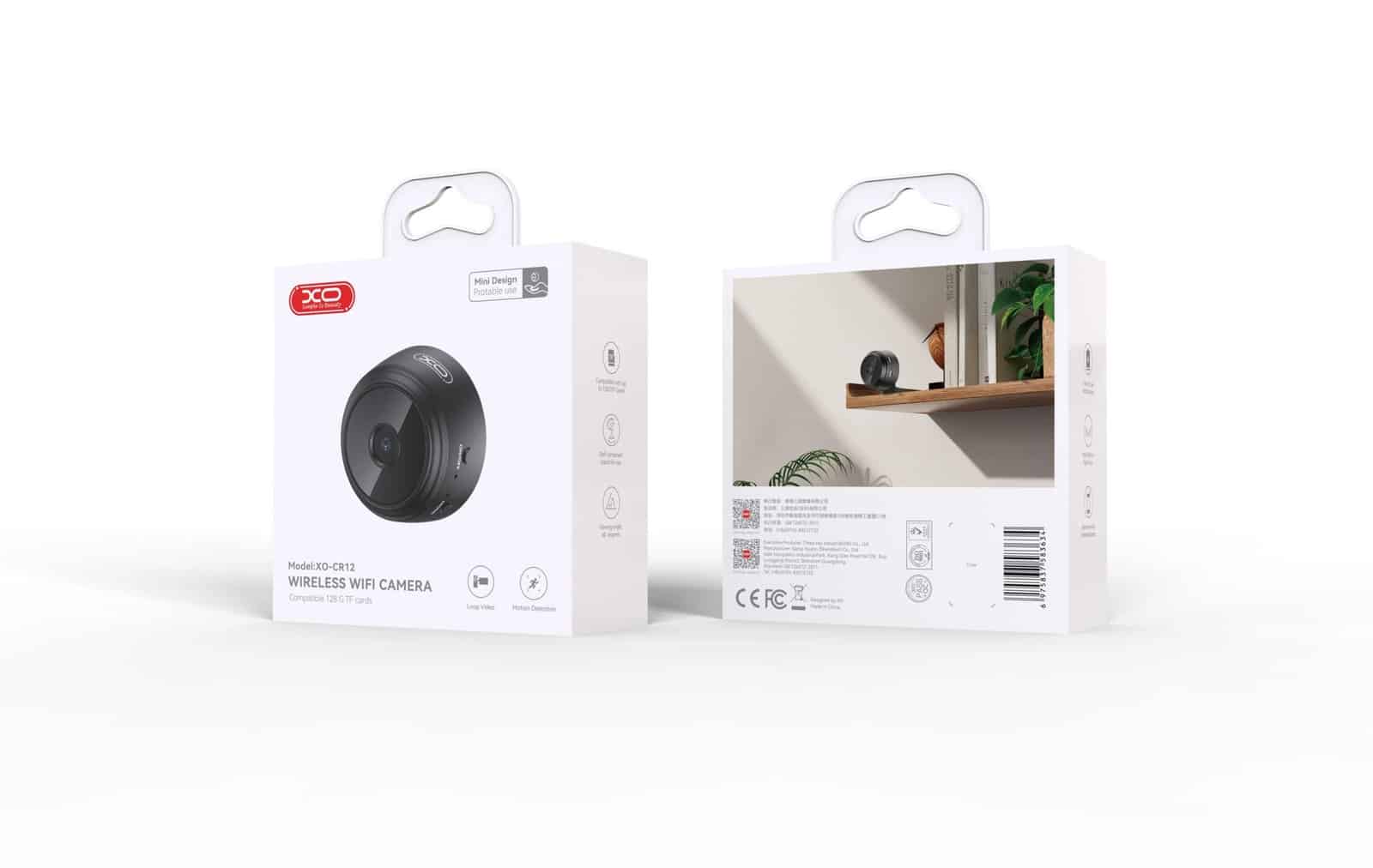 XO CR12 mini Wireless WiFi Camera 0.3 Megapixel (480P w/stand)
