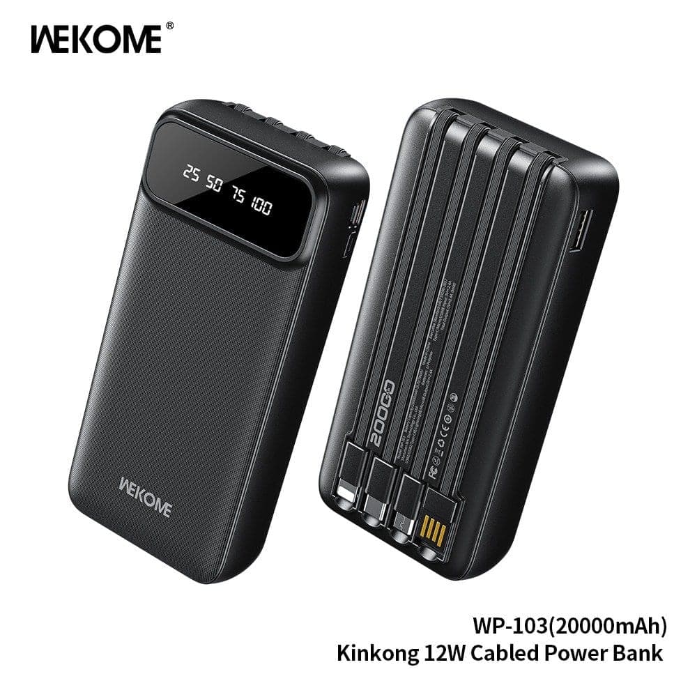 WEKOME WP-103 12W 20000mAh Cabled Power Bank