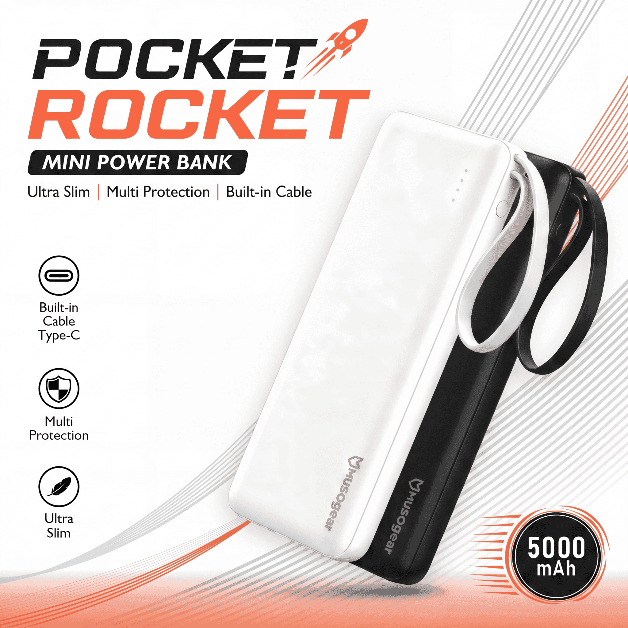 MUSOGEAR POCKET ROCKET-01 5000mAh Power bank
